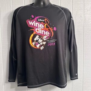 Run Disney 2013 Wine and Dine Half Marathon Weekend Long Sleeve Race Shirt Small
